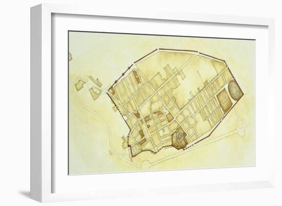 Plan of Pompeii-null-Framed Giclee Print