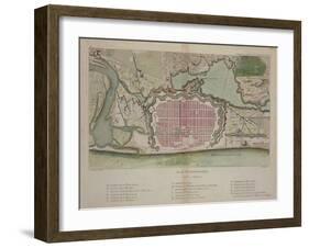 Plan of Pondicherry from "Voyage Aux Indes Et La Chine"-Pierre Sonnerat-Framed Giclee Print