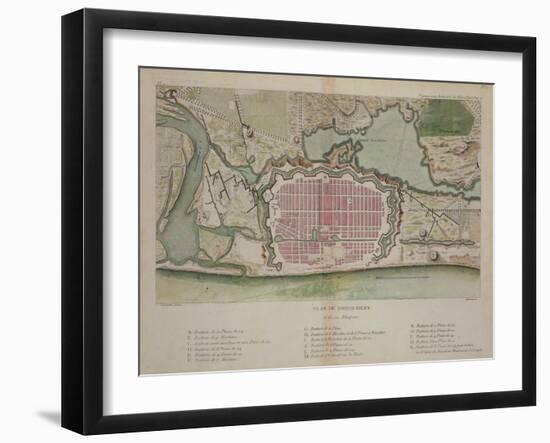 Plan of Pondicherry from "Voyage Aux Indes Et La Chine"-Pierre Sonnerat-Framed Giclee Print