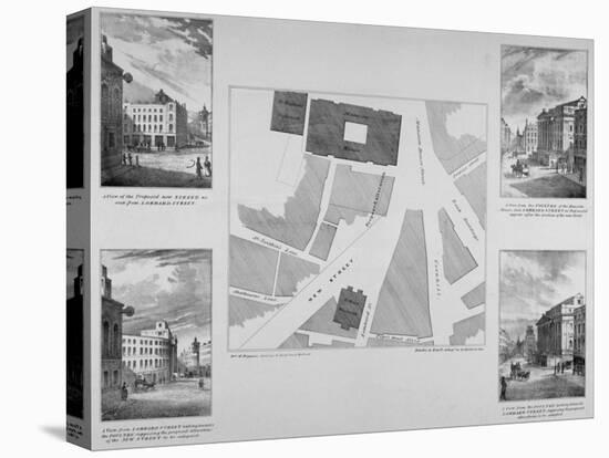 Plan of Proposals for King William Street, City of London, 1832-East and Blades-Stretched Canvas