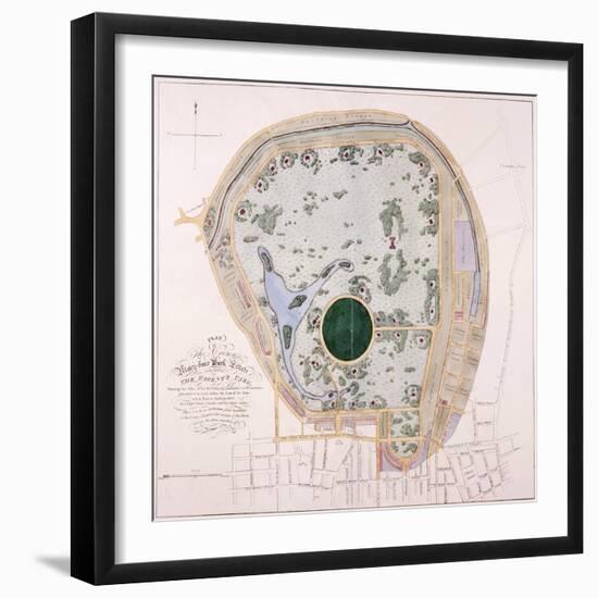 Plan of Regent's Park, London, C1822-null-Framed Giclee Print