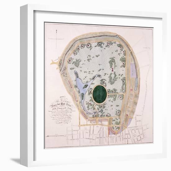 Plan of Regent's Park, London, C1822-null-Framed Giclee Print