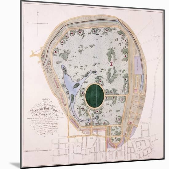 Plan of Regent's Park, London, C1822-null-Mounted Giclee Print