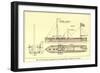 Plan of Robert Fulton's First Steamboat the Clermont Built in 1807. Hudsonfultoncele00statuoft_0055-null-Framed Art Print