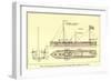 Plan of Robert Fulton's First Steamboat the Clermont Built in 1807. Hudsonfultoncele00statuoft_0055-null-Framed Art Print