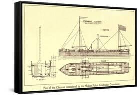 Plan of Robert Fulton's First Steamboat the Clermont Built in 1807. Hudsonfultoncele00statuoft_0055-null-Framed Stretched Canvas