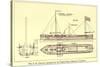 Plan of Robert Fulton's First Steamboat the Clermont Built in 1807. Hudsonfultoncele00statuoft_0055-null-Stretched Canvas