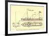 Plan of Robert Fulton's First Steamboat the Clermont Built in 1807. Hudsonfultoncele00statuoft_0055-null-Framed Art Print