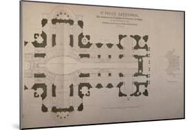 Plan of Seating Arrangements for the Duke of Wellington's Funeral, 1852-null-Mounted Giclee Print