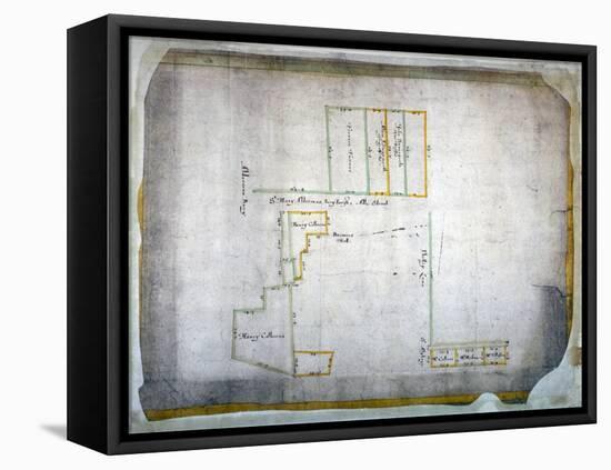 Plan of tenements in Addle Street, Aldermanbury and Philip Lane, London, c1666-Anon-Framed Stretched Canvas