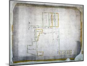 Plan of tenements in Addle Street, Aldermanbury and Philip Lane, London, c1666-Anon-Mounted Giclee Print