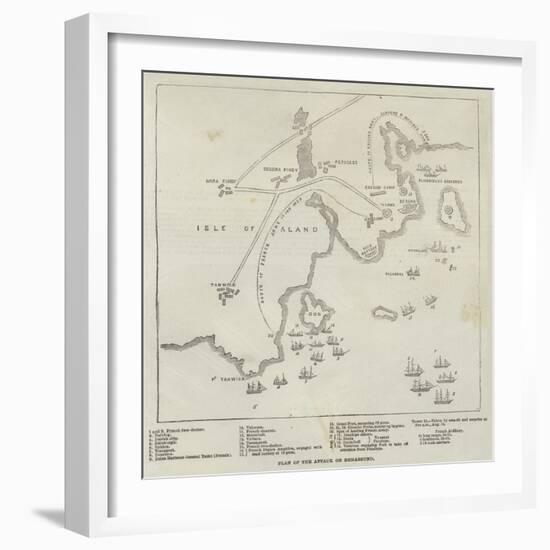 Plan of the Attack on Bomarsund-null-Framed Giclee Print