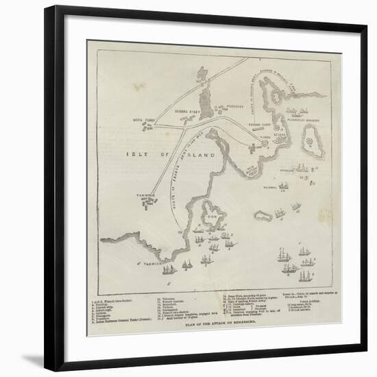 Plan of the Attack on Bomarsund-null-Framed Giclee Print