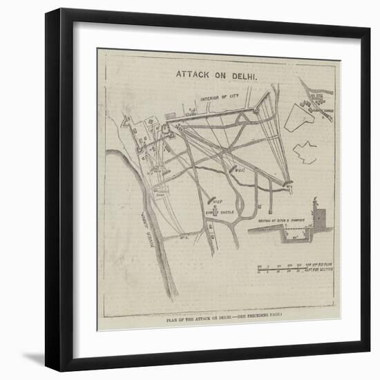 Plan of the Attack on Delhi-null-Framed Giclee Print