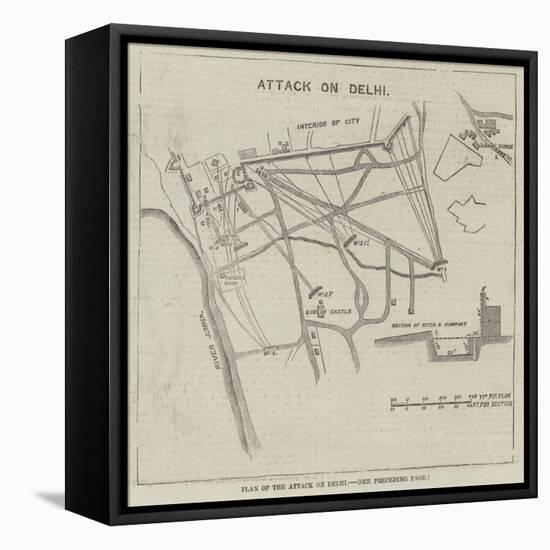 Plan of the Attack on Delhi-null-Framed Stretched Canvas