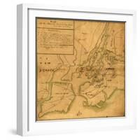 Plan of the attack the rebels on Long Island-Anonymous-Framed Art Print