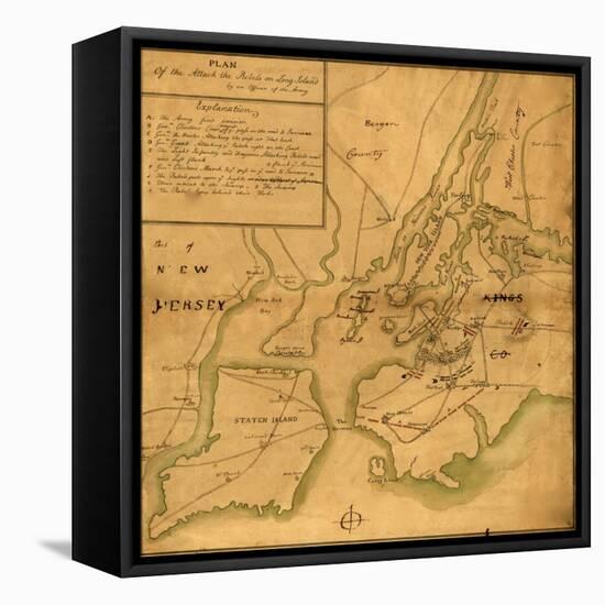 Plan of the attack the rebels on Long Island-Anonymous-Framed Stretched Canvas