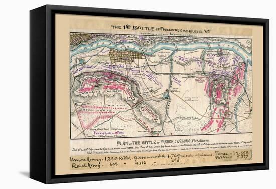 Plan of the Battle of Fredericksburg-Robert Knox Sneden-Framed Stretched Canvas