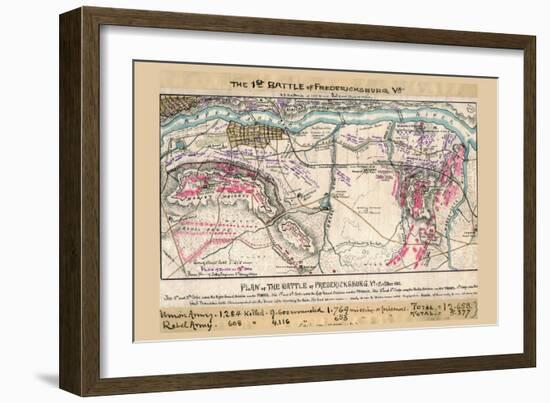 Plan of the Battle of Fredericksburg-Robert Knox Sneden-Framed Art Print