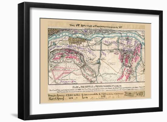 Plan of the Battle of Fredericksburg-Robert Knox Sneden-Framed Art Print