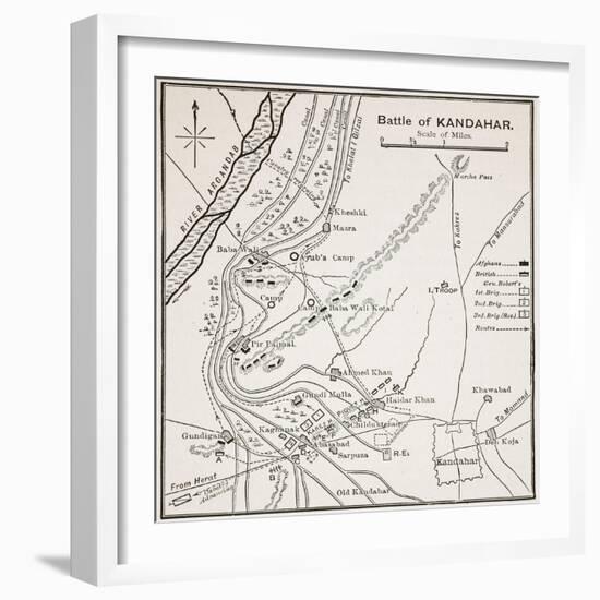 Plan of the Battle of Kandahar-null-Framed Giclee Print