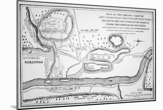 Plan of the Battle of Saratoga, October 1777-null-Mounted Giclee Print