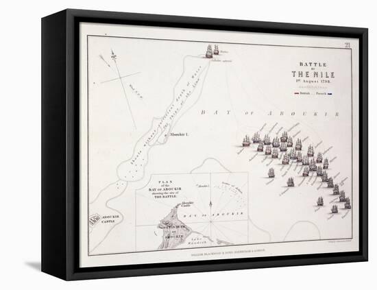 Plan of the Battle of the Nile, 1st August 1798, C.1830S (Engraving)-Alexander Keith Johnston-Framed Stretched Canvas