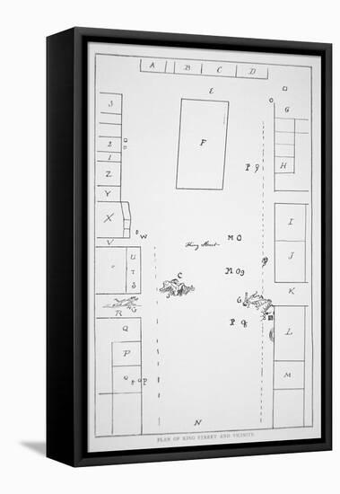 Plan of the Boston Massacre of 1770 Used at the Trial of the British Troops-Paul Revere-Framed Stretched Canvas