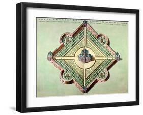 Plan of the Castle and Observatory of Uraniborg, Constructed circa 1584 by Tycho Brahe-Willem And Joan Blaeu-Framed Giclee Print