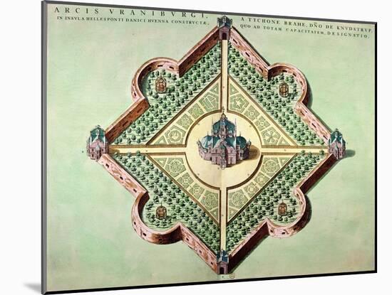 Plan of the Castle and Observatory of Uraniborg, Constructed circa 1584 by Tycho Brahe-Willem And Joan Blaeu-Mounted Giclee Print