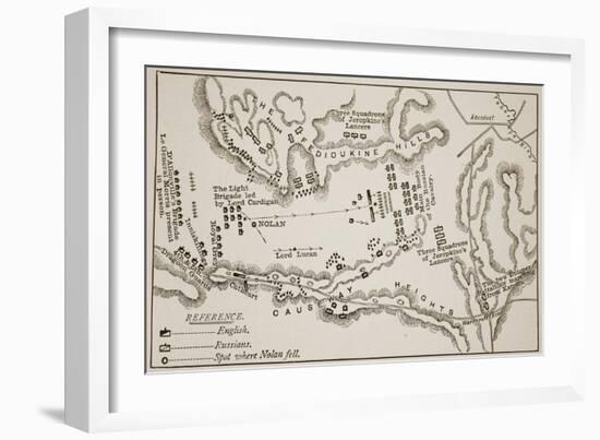 Plan of the Charge of the Light Brigade at Balaclava, October 25Th, 1854-English School-Framed Giclee Print