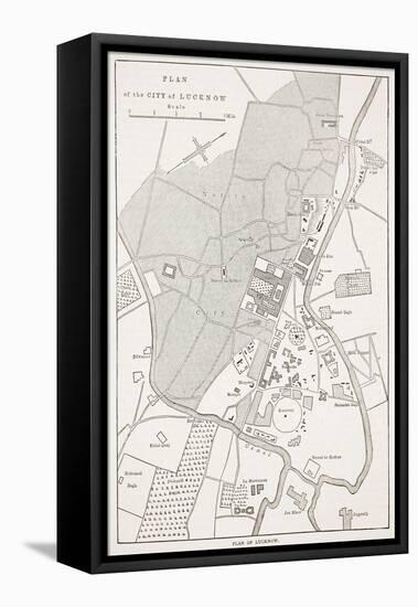 Plan of the City of Lucknow, from 'Cassell's Illustrated History of England'-English School-Framed Stretched Canvas