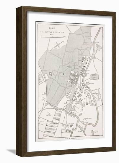 Plan of the City of Lucknow, from 'Cassell's Illustrated History of England'-English School-Framed Giclee Print