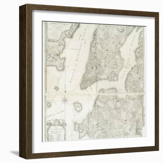 Plan of the city of New York in America as surveyed in the years 1766 & 1767-William Faden-Framed Giclee Print