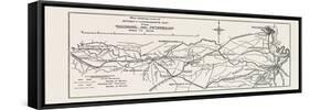 Plan of the Confederate Retreat from Richmond and Petersburg, American Civil War, USA, 1870S-null-Framed Stretched Canvas