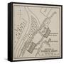 Plan of the Defence of Rorke's Drift-English School-Framed Stretched Canvas