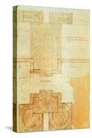 Plan of the Drum of the Cupola of the Church of St. Peter's Basilica-Michelangelo Buonarroti-Stretched Canvas