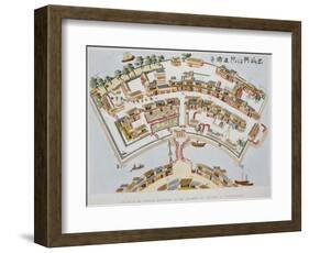 Plan of the Dutch Factory in the Island of Desima, at Nagasaki, Book from Illustrations of Japan ..-Isaac Titsingh-Framed Giclee Print