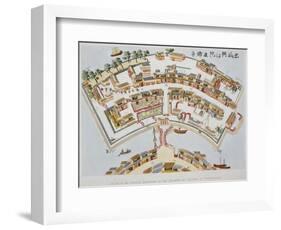 Plan of the Dutch Factory in the Island of Desima, at Nagasaki, Book from Illustrations of Japan ..-Isaac Titsingh-Framed Giclee Print