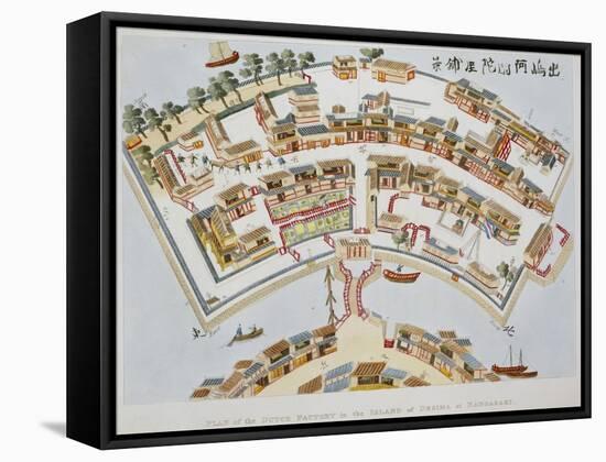 Plan of the Dutch Factory in the Island of Desima, at Nagasaki, Book from Illustrations of Japan ..-Isaac Titsingh-Framed Stretched Canvas