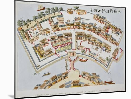 Plan of the Dutch Factory in the Island of Desima, at Nagasaki, Book from Illustrations of Japan ..-Isaac Titsingh-Mounted Giclee Print