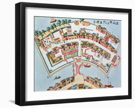 Plan of the Dutch Factory in the Island of Desima at Nangasaki, from "Illustrations of Japan"-null-Framed Giclee Print