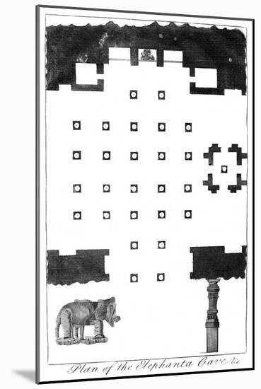 Plan of the Elephanta Caves, India, 1799-null-Mounted Giclee Print