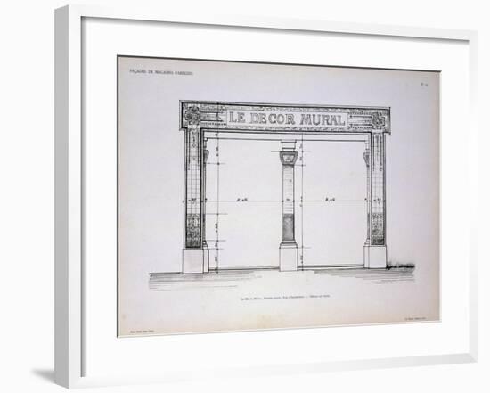 Plan of the Facade of Le Decor Mural Shop in Paris-null-Framed Giclee Print
