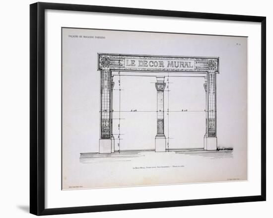 Plan of the Facade of Le Decor Mural Shop in Paris-null-Framed Giclee Print