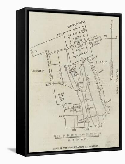 Plan of the Fortifications at Rangoon-null-Framed Stretched Canvas