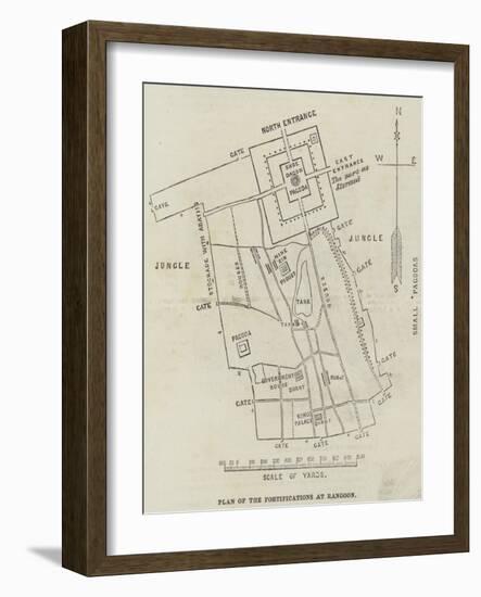 Plan of the Fortifications at Rangoon-null-Framed Giclee Print