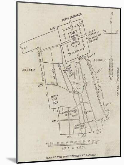 Plan of the Fortifications at Rangoon-null-Mounted Giclee Print