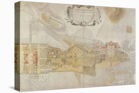 Plan of the Frederician Park of Sanssouci at Potsdam, 1772-Johann David Schleuen-Stretched Canvas