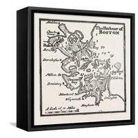 Plan of the Harbour of Boston at the Beginning of the 18th Century, USA, 1870S-null-Framed Stretched Canvas